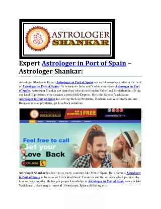 Expert Astrologer in Port of Spain – Astrologer Shankar: