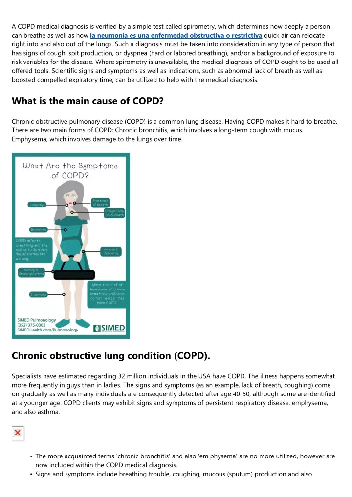 a copd medical diagnosis is verified by a simple