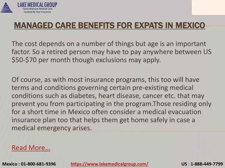 managed care benefits for expats in mexico