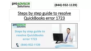 Steps by step guide to resolve QuickBooks error 1723