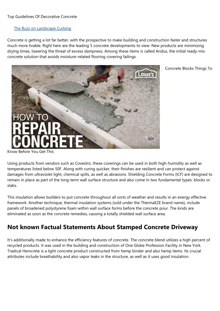 top guidelines of decorative concrete