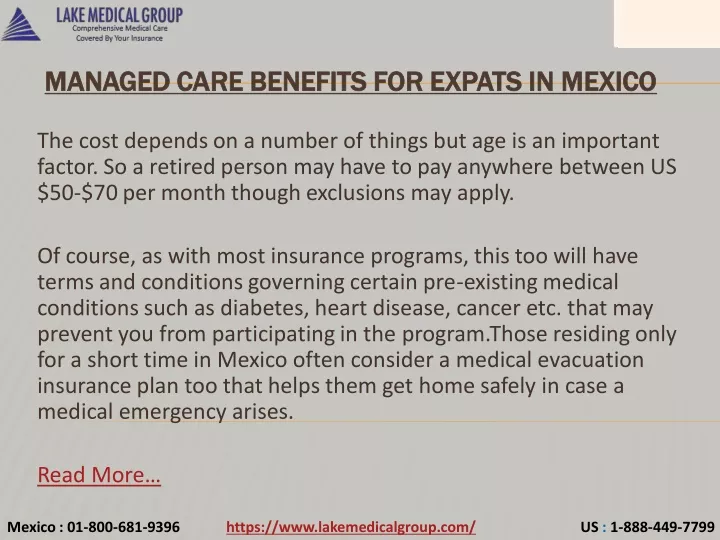 managed care benefits for expats in mexico