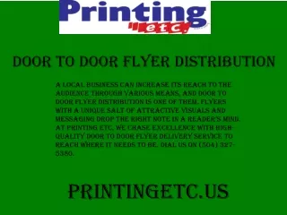 Printingetc.us - Door to Door Flyer Distribution