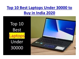 Top 10 Best Laptops Under 30000 to Buy in 2020