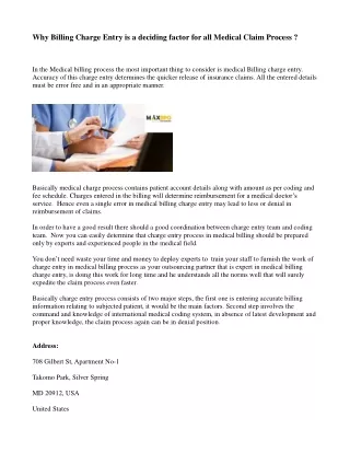 why billing charge entry is a deciding factor