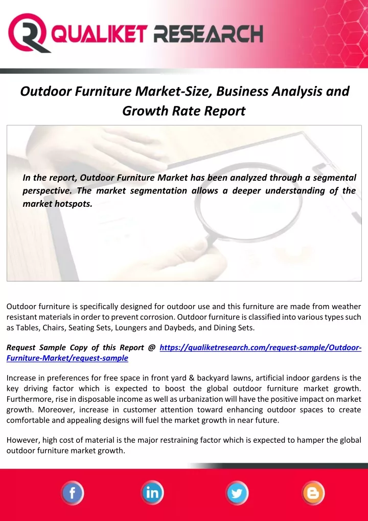 outdoor furniture market size business analysis