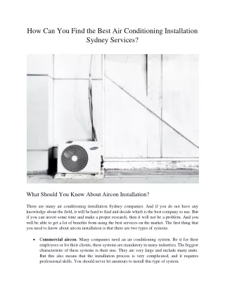 how can you find the best air conditioning