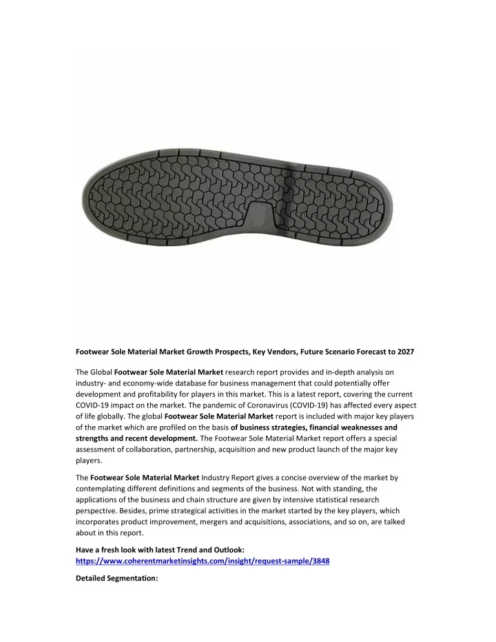 footwear sole material market growth prospects