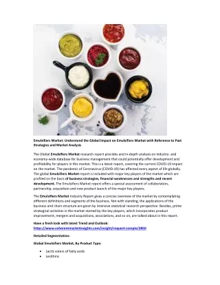 emulsifiers market understand the global impact