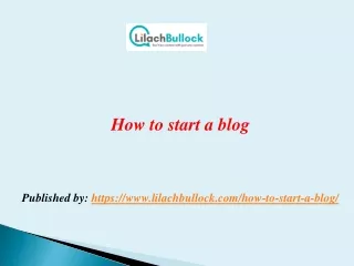 How to start a blog