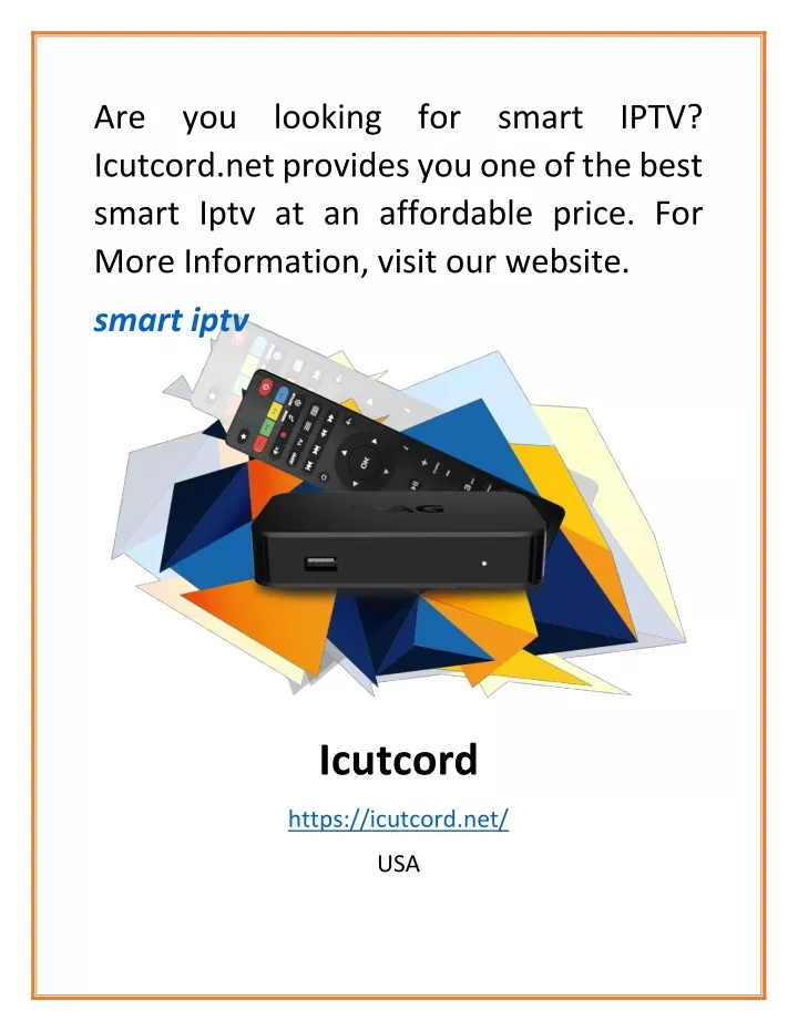 are you looking for smart iptv icutcord