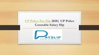 UP Police Pay Slip 2020| UP Police Constable Salary Slip
