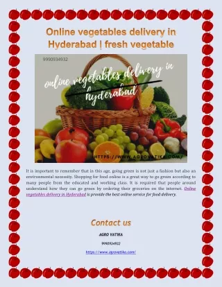 online vegetables delivery in hyderabad | fresh vegetable