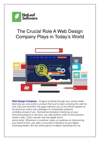 the crucial role a web design company plays