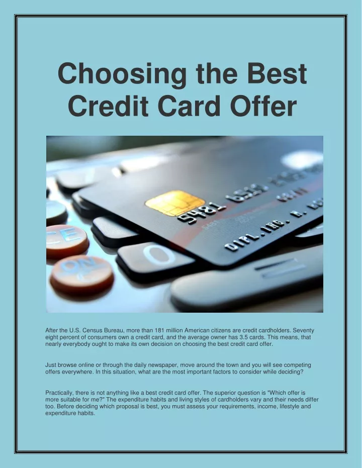 choosing the best credit card offer