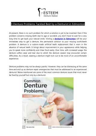 3 Denture Problems Tackled Best by a Denturist in Edmonton