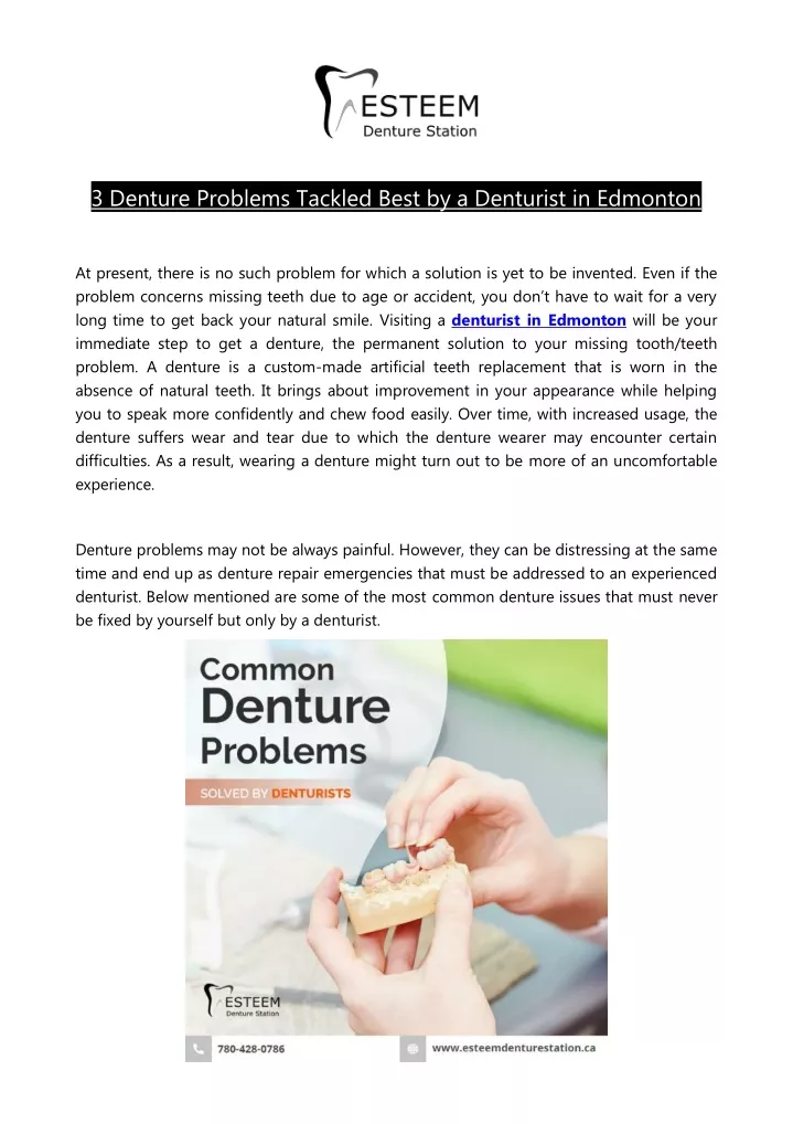 3 denture problems tackled best by a denturist
