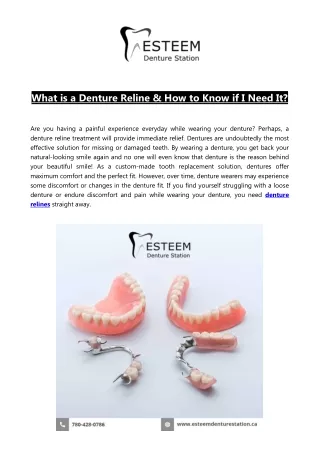 What is a Denture Reline & How to Know if I Need It?