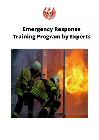 Emergency Response Training Program by Experts