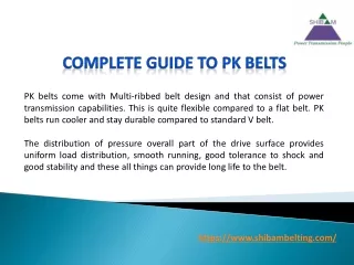 pk belts come with multi ribbed belt design