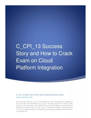 C_CPI_13 Success Story and How to Crack Exam on Cloud Platform Integration