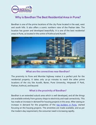 Why is Bavdhan The Best Residential Area in Pune?