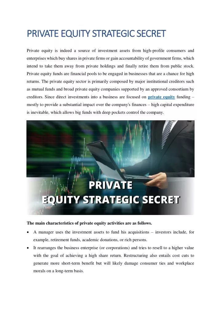 private equity strategic secret private equity