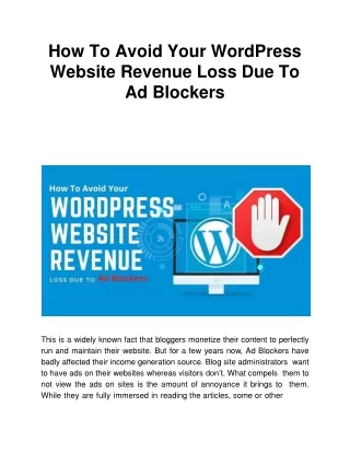 how to avoid your wordpress website revenue loss due to ad blockers