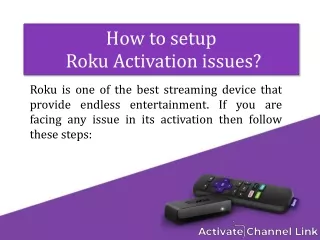 How to Setup Roku Activation issues