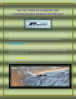 Do You Wish To Conquer The Unconquerable Domain Of The Sky?