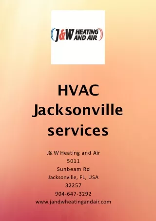 What are the signs which say that you need HVAC Jacksonville services?