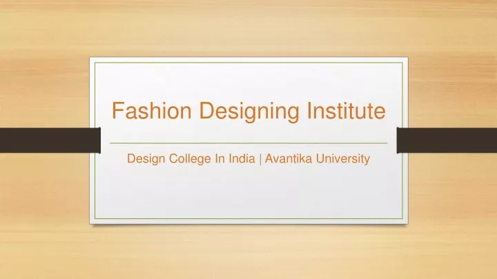 fashion designing institute