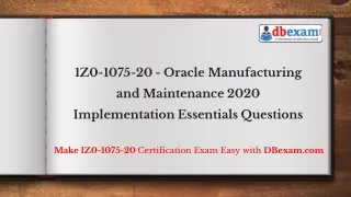 1z0 1075 20 oracle manufacturing