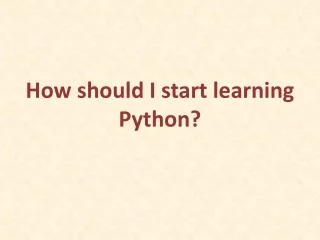 how should i start learning python