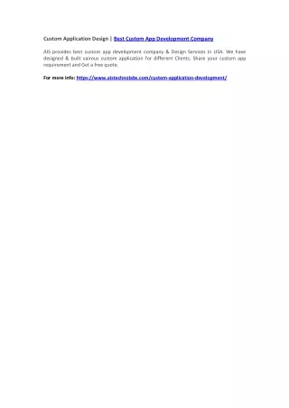 custom application design best custom