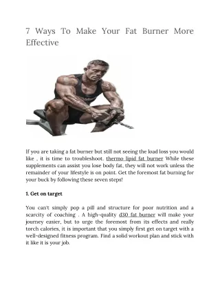 7 ways to make your fat burner more effective