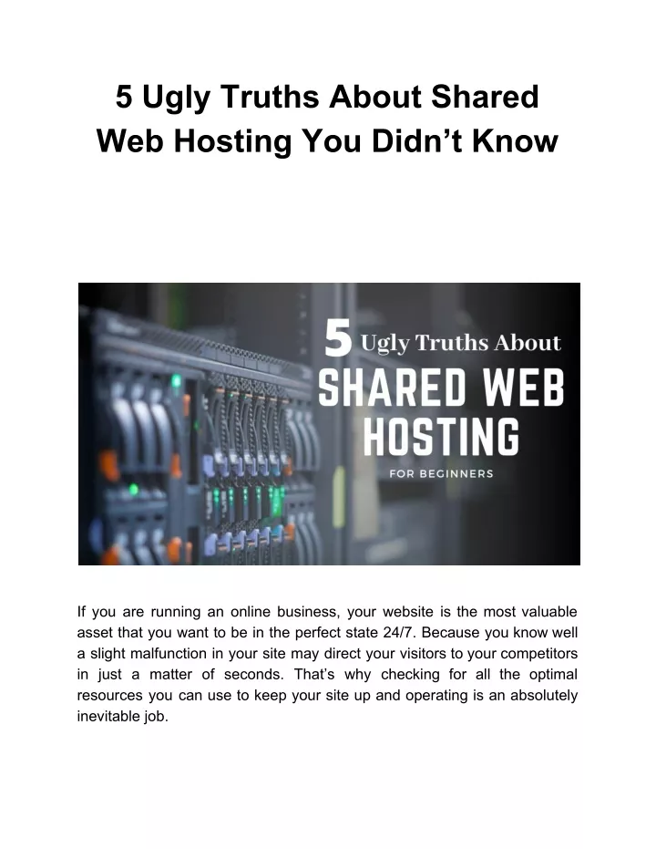 5 ugly truths about shared web hosting you didn