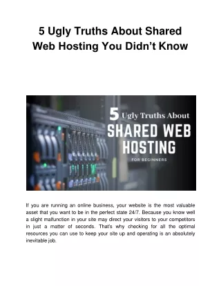 5 ugly truths about shared web hosting you didn t know