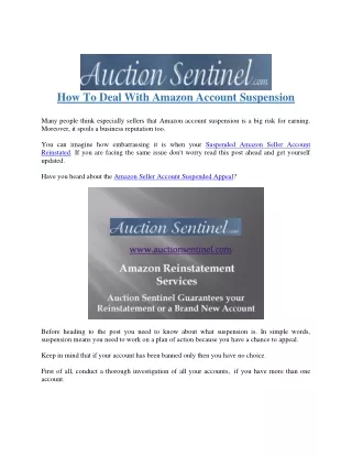 Buy Amazon Seller Accounts US | Suspended Amazon Seller Account Reinstated