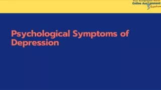 psychological symptoms of depressio n