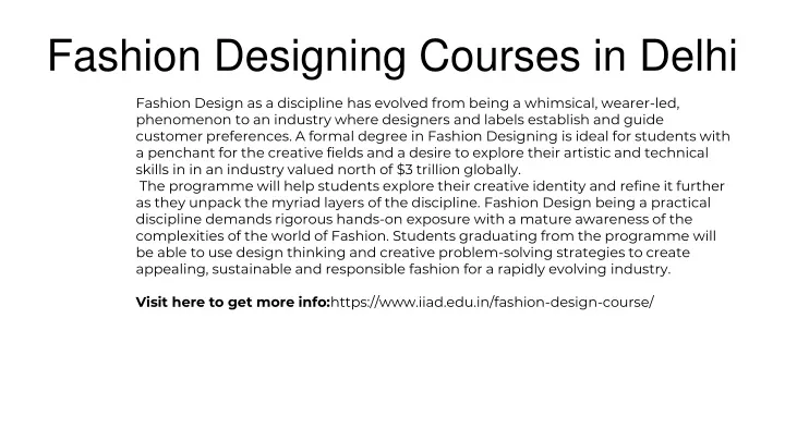 fashion designing courses in delhi