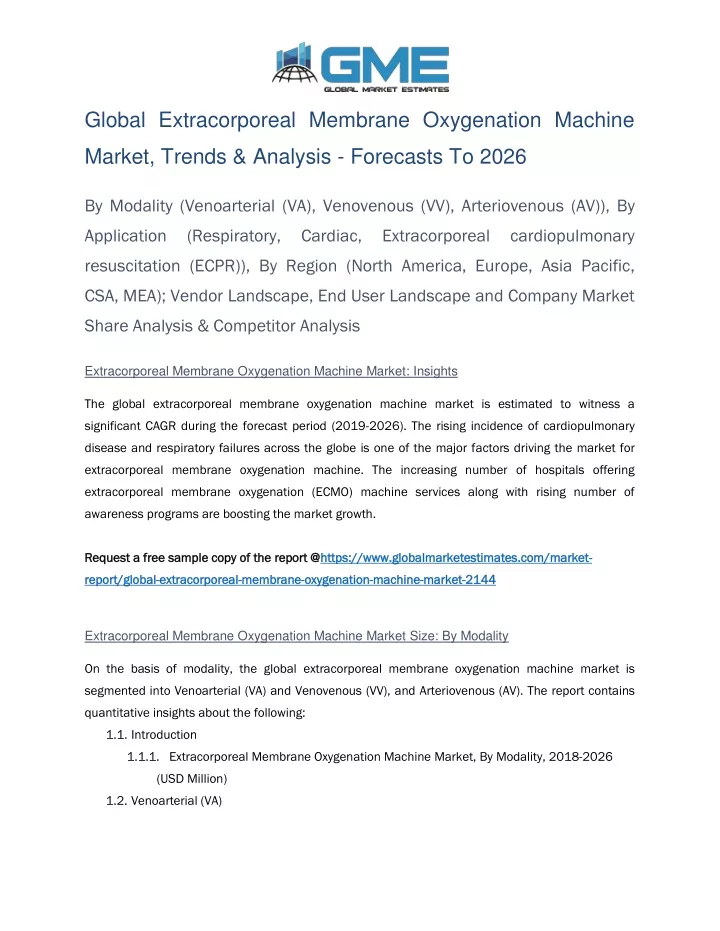 global extracorporeal membrane oxygenation machine