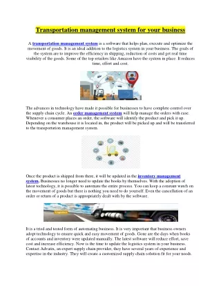 transportation management system for your