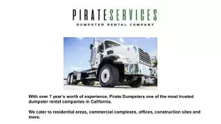 Hire Roll Off Pirate Dumpster Rental in Ontario, CA