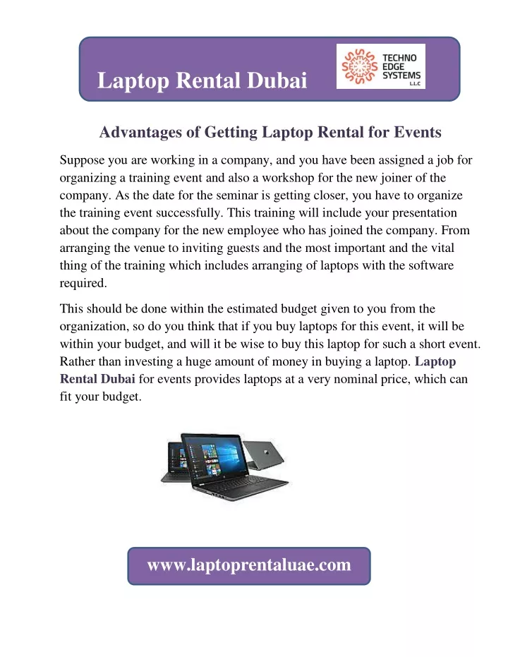 laptop rental dubai