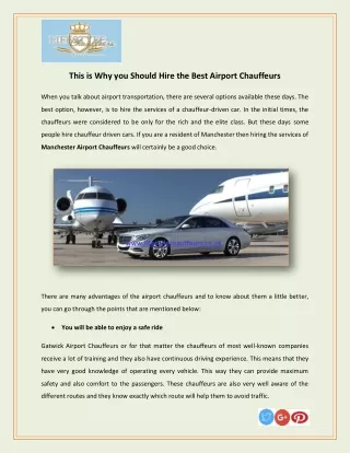 This is Why you Should Hire the Best Airport Chauffeurs