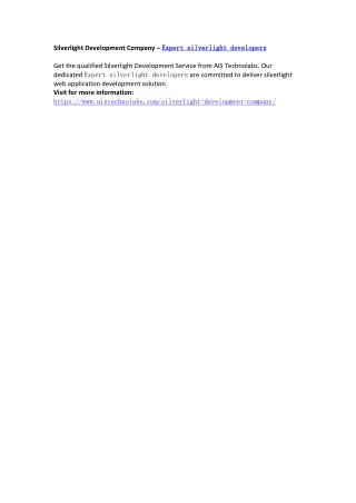 silverlight development company expert
