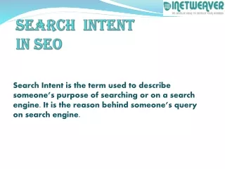 What is Search Intent ? - Inetweaver