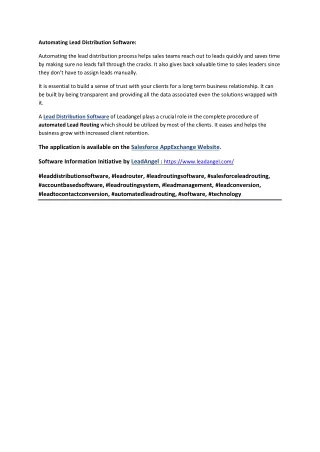 automating lead distribution software