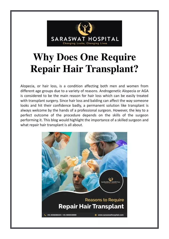 why does one require repair hair transplant
